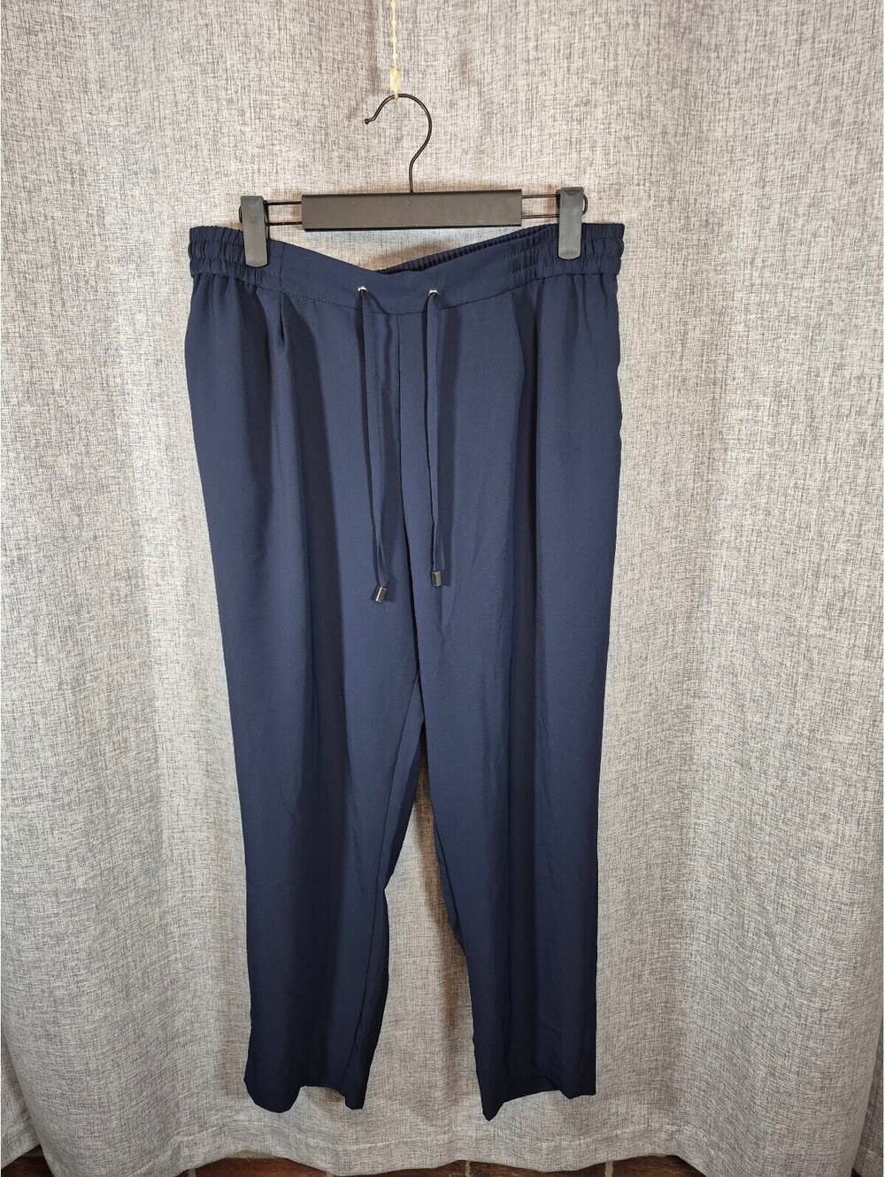 Esmara Women’s Navy Pull-On Trousers UK 10 / US 6 Drawstring Tapered Pants NWT